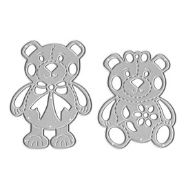 Metal Two Bears Cutting Dies,Cute Teddy Bears Die Cuts Embossing Stencils Template Mould for Card Scrapbooking and DIY Craft Album Paper Card Decor