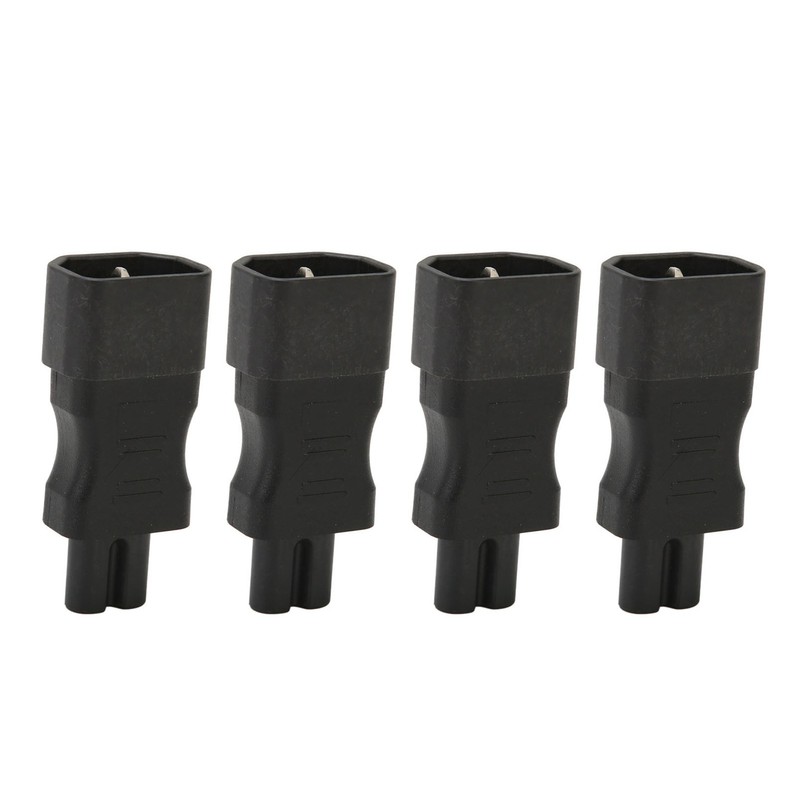 4Pcs IEC320 C14 to IEC320 C7 Power Adapter Universal Black