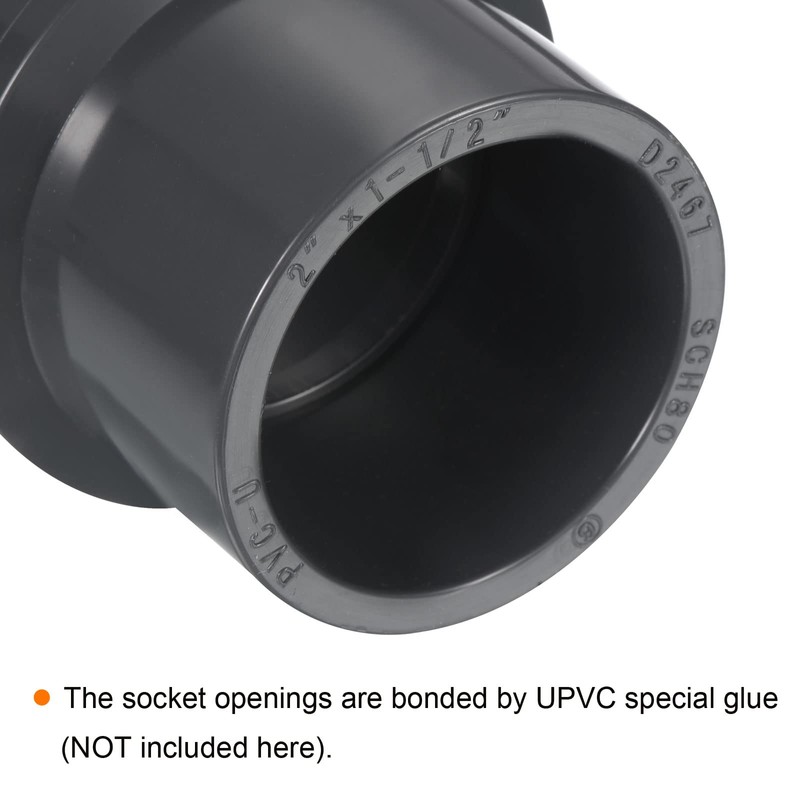 PATIKIL UPVC Reducer Pipe Fitting 2" x 1-1/2" Socket Schedule