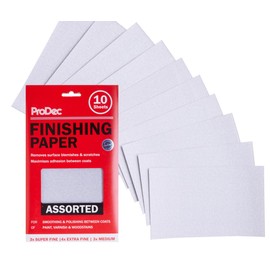 ProDec 10 Sheets Assorted Grades Finishing Paper for Sanding Between Coats of Paint or Varnish, Compatible with Machine Sanders & Hand Sanders, 9" x 5.5",230x140mm