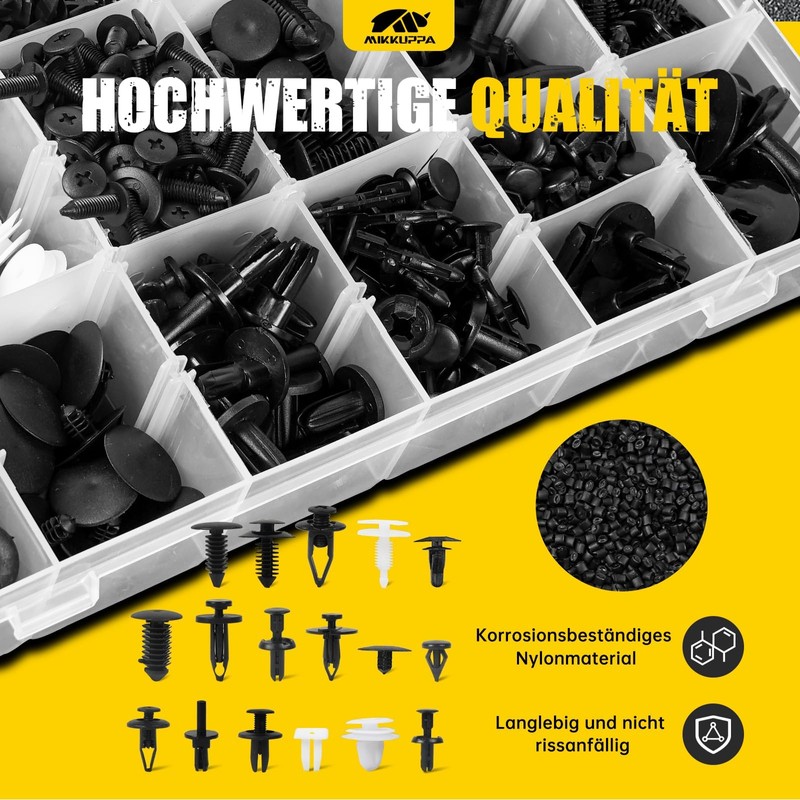 MIKKUPPA 716 Piece Universal Car Mounting Clips Set with Disassembly