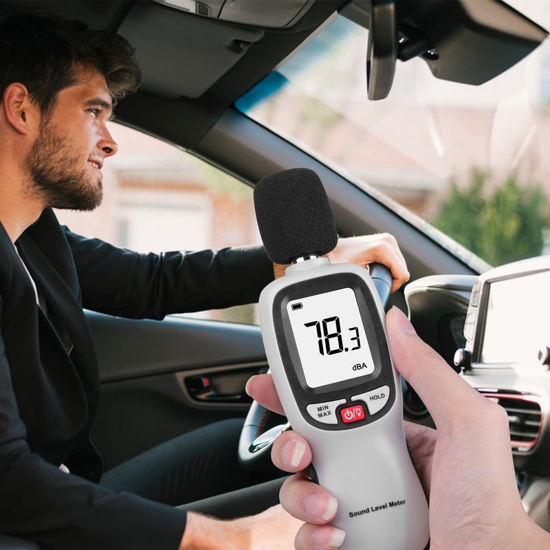 Decibel Meter, Digital Noise Meter, Range 30-130dB(A) db Meter, Portable