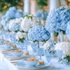 Auihiay Hydrangea Artificial Flowers Bulk, 204PCS Blue Artificial Hydrangea Flowers
