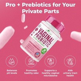 Earth's Pearl Vaginal Probiotics for Women - 15 x More Effective with BIO-Tract®, 3 Billion CFU, Probiotic & Prebiotic Blend, Promotes Healthy Vaginal Odor & pH Balance for Women - Only 1 Tablet/Day