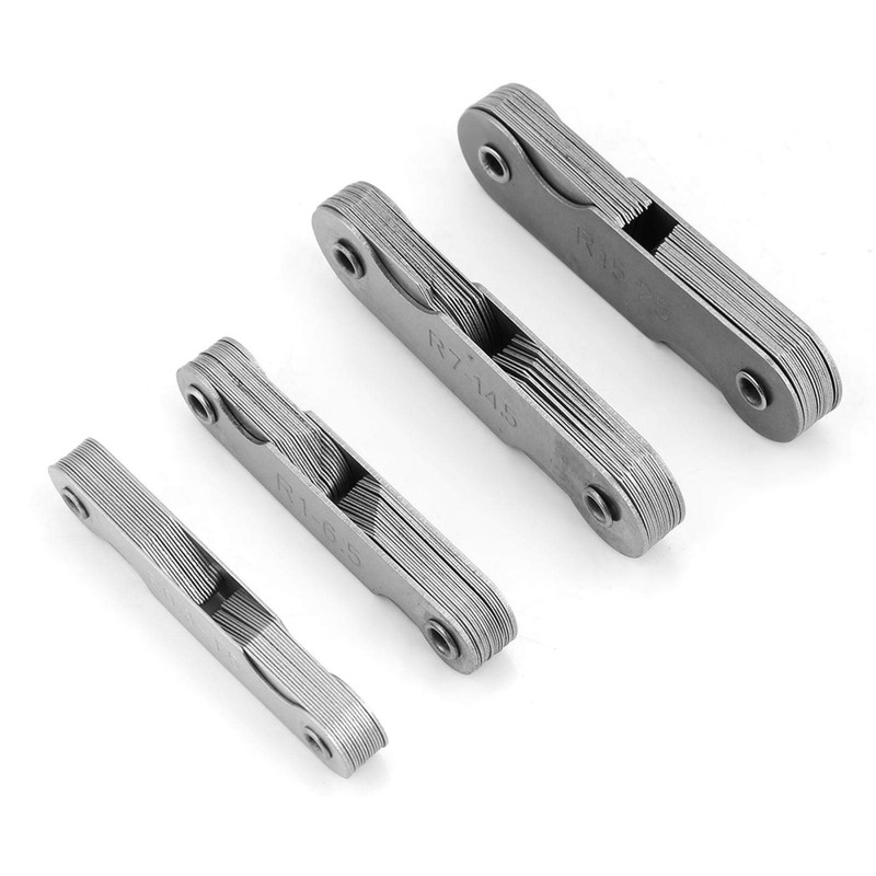 4Pcs Stainless Steel Radius Gauge, Portable Concave Convex External Internal