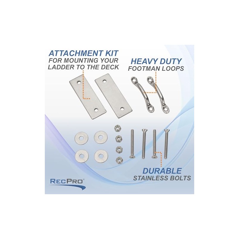 RecPro Marine LHW-LAK BOAT DOCK LADDER HARDWARE ATTACHMENT KIT FOR