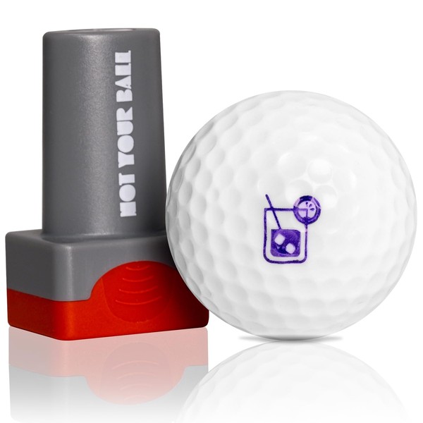 QUBI Golf Ball Stamp, Golf Ball Stamper, Reusable Self-Inking Golf