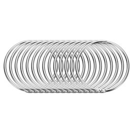 sourcing map 14pcs Shower Curtain Rings, 2 Inch ID Iron Round Snap Shower Curtain Hooks Glide Smoothly Shower Hooks for Bathroom Shower Curtain Rods, Silver