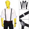 Boolavard Solid Color Mens Suspender Bow Tie Set Clip On