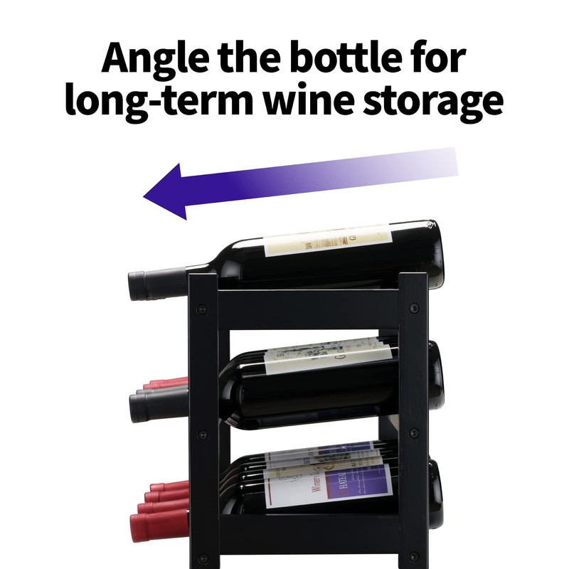VASMIA Bamboo Wine Rack, Sturdy and Durable Wine Storage Cabinet
