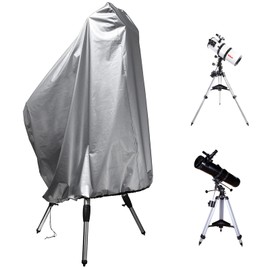 ZOALXZNT Telescopic Cover, Waterproof, Telescopic Protective Case with Drawstring, Telescopic Case, Dustproof, Anti-UV, Protective Cover for Telescope 420D Oxford Fabric (160 x 120 cm, Silver)