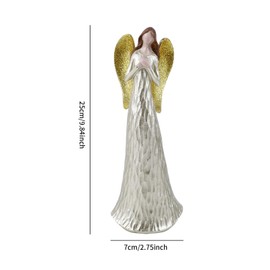 Ayiwiee 10 Inch Guardian Angel Statue Sculpture, Gold Resin Praying Angel Statues for Home Decor, Angel Gifts for Women, Thanksgiving Christmas Ornament Memorial Gifts