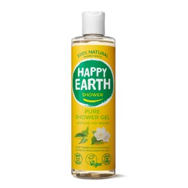 Happy Earth 100% Natural Jasmine Ho Wood Shower Gel for Women and Men - NATRUE Certified, Vegan, Microplastic-Free (1 x 300 ml)