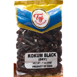 TAJ Premium Indian Black Kokum (Wild Mangosteen), (Dry, 7oz (NEW))