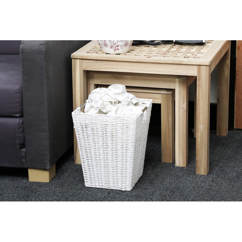 ARPAN Set of 2 White Square Waste Paper Bin White