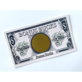 PROMO PRINTING GROUP, INC. Bonus Bucks Scratch Off Cards with Gold - (30 Cards) - Scratch Off Tickets - Bonus Rewards - Promotional Events