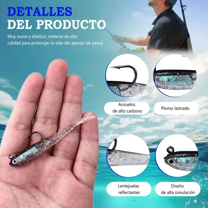10 Señuelos Swimbait Para Pesca Suave Engaños Lobina Y Más