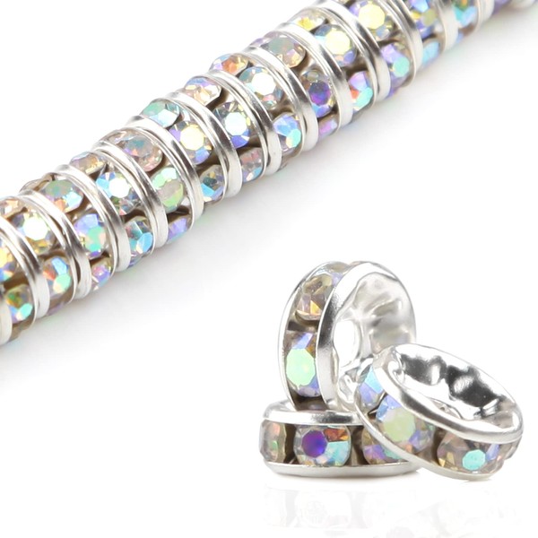 Glass Beads for Threading Beads, Pack of 100 Spacer Beads