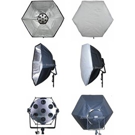 Ardinbir Studio Photography 7 Head Fluorescent Continuous Lamp Light Bulb Socket Panel with barndoor & Soft Diffuser