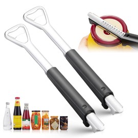 Pack of 2 Can Openers, Manual Can Openers, Can Openers, Seniors, Jar Opener, Screw Lid Opener, Arthritis Jar Opener, Multifunctional Lid Opener for Seniors Weak Hands