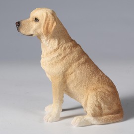 Veronese Design 5 7/8 Inch Sitting Yellow Labrador Retriever Resin Animal Figurine Hand Painted Dog Collectible Gift