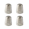 Wellrun 4pcs Sewing Thimble Finger Protectors,Metal Finger Guard,Embroidery Fingertip Rings