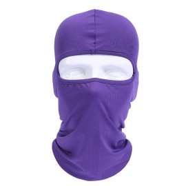 Unbranded Tactical Balaclava Full Face Mask Hats Mask Sun Hood UV Protection Face Mask - Purple#