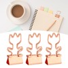 100Pcs Rose Gold Hollowed Long Tail Binder Paper Clips Beautiful