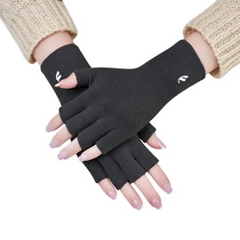 EAXGO 3 Seconds! Instant Thermal Gloves, Fingerless Gloves, Women's, Fingerless Gloves, Fingerless Gloves, Fingerless Gloves, Inner Gloves, Hand Warmer Gloves, Autumn and Winter, black (half finger)