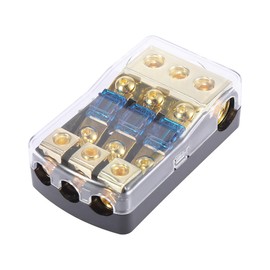 X AUTOHAUX Car 3 Way Fuse Holder Auto Fuse Distribution 60 Amp Fusible Support