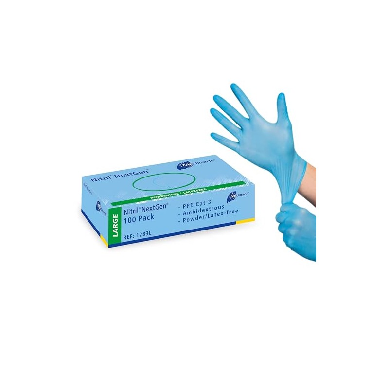 Nitrile NextGen Disposable Gloves - Pack of 100, l