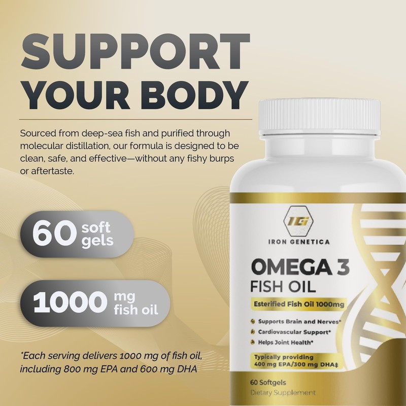 Iron Genetica Omega 3 Fish Oil – High Concentration EPA