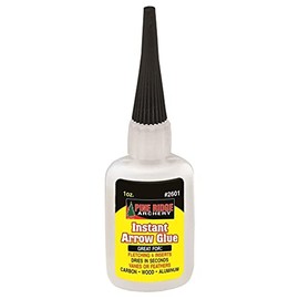 Pine Ridge Archery Instant Arrow Glue - Quick-Dry Archery Adhesive for Fletching Vanes, Arrow Inserts, and Tips - Perfect for Carbon, Aluminum, and Wood Shafts - Arrow Fletching Kit - 2 oz Bottle