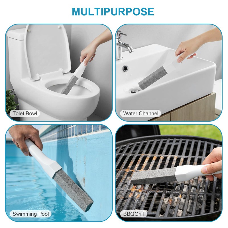 8 Pack Pumice Stone with Long Handle, Pumice Stone Toilet