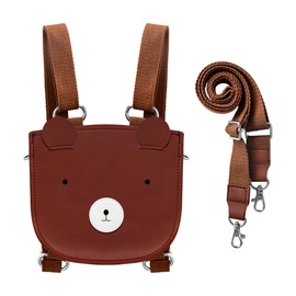 Mayplous Kids Backpack for Girls and Boys Children's Shoulder Bag Mini Backpack Teenagers Crossbody Bag Cute Animal 2 in 1 Style Small Size for 3 to 8 Years L16xW7xH16cm / L6.3xW2.8xH6.3in (Bear)