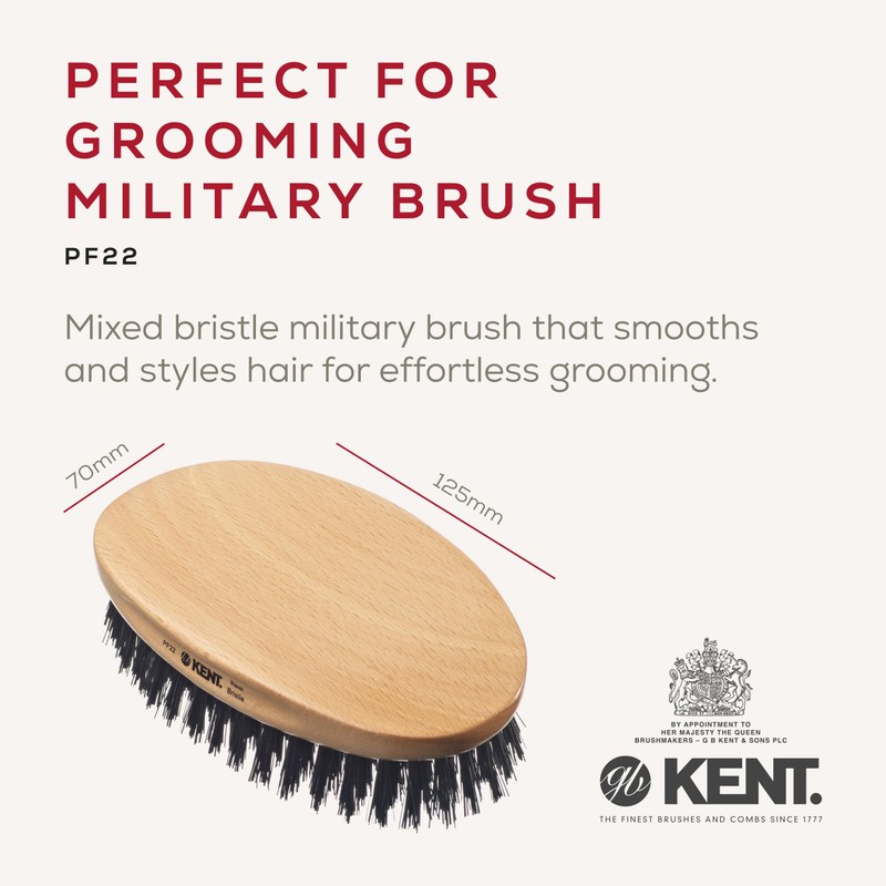 Kent Military Oval Beech and Bristle Hairbrush