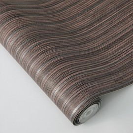 Tempaper Textured Brown & Metallic Silver Faux Grasscloth Removable Peel and Stick Wallpaper, 20.5 in X 16.5 ft, Made in The USA