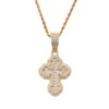 Lulu Mel Iced Out White Gold Plated Cross Pendant Cubic