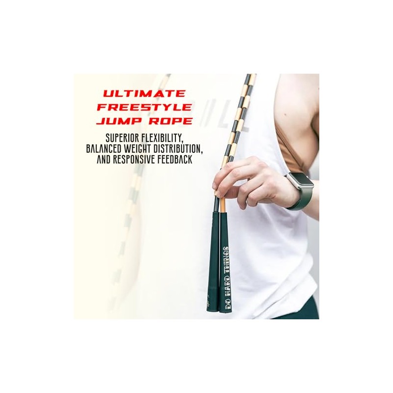 Elite Jumps Edge Beaded Adjustable Jump Rope, Do Hard Things
