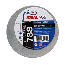Ideal Tape Cold Seal 788 Aluminum Foil Tape UL Certified 3 in x 50 yds (1 roll)