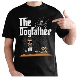 The Dog Father, Dog Dad Customized Dog's Name and Dog Breed Shirt Gift for Men, Dog owners Shirts, S-5XL, Multi-color