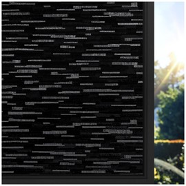 rabbitgoo Blackout Window Film, Sun Blocking Privacy Film for Room Darkening, Removable Black Out Vinyl Cover Tint for Home Day Sleep, Anti-UV Frosted Glass Clings, Black, 35.4 x 78.7 Inches