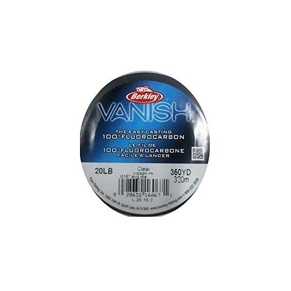 Berkley Vanish Fluorocarbon Fishing Line & Leader Material, Clear - Vanish, 250-Yard/14-Pound