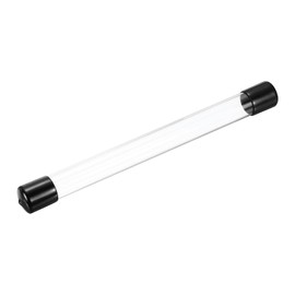 sourcing map Clear Storage Tube 20x22mm Small Plastic Round Tubing with Caps Rigid Bottle Container 250mm/10 Inch for Item Stored