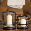 Stonebriar Industrial Black Metal Cage Pillar Candle Holder with Removable