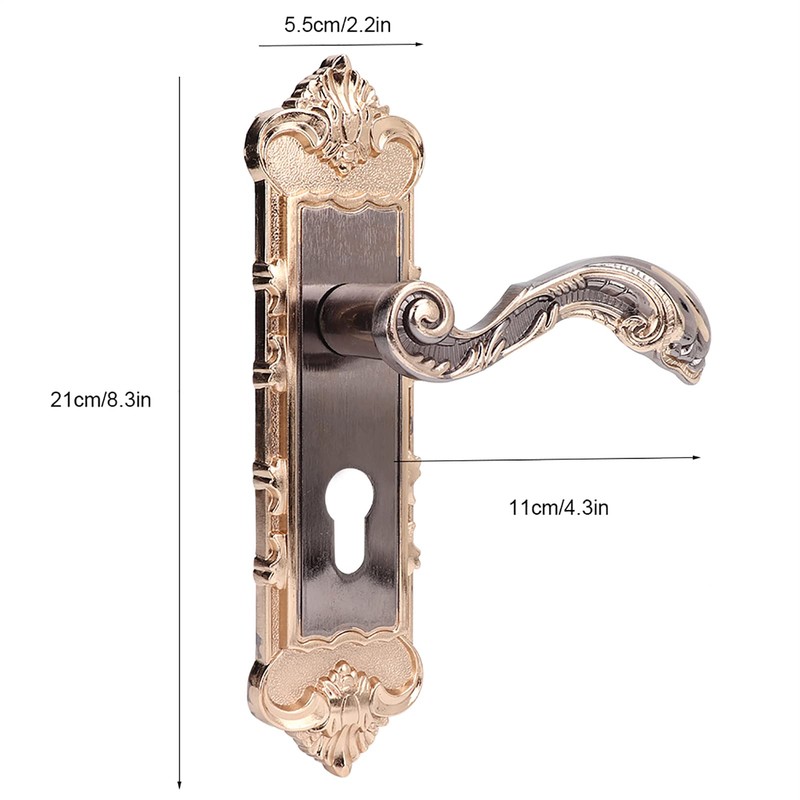 Retro Door Lock Indoor Lever Tongue Lock Handle Lockset Mechanical