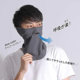 Non-stuffing UV Protection Face Cover, B-Shaped (Men's), gray