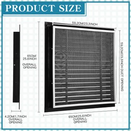 Gisafai 2 Pcs 26" x 26" Gable Vent Aluminum Alloy Wall Vents Shed Attic Vent with Screen Return Air Grill with Screws, for Ventilation Exterior Doors Wall House (White)