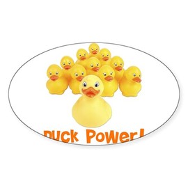 CafePress Duck Power Oval Car Bumper Sticker(10-Pack)