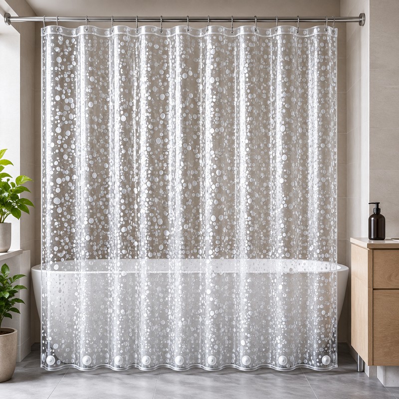Clear PEVA Shower Curtain Liner for Bathroom – Waterproof Design